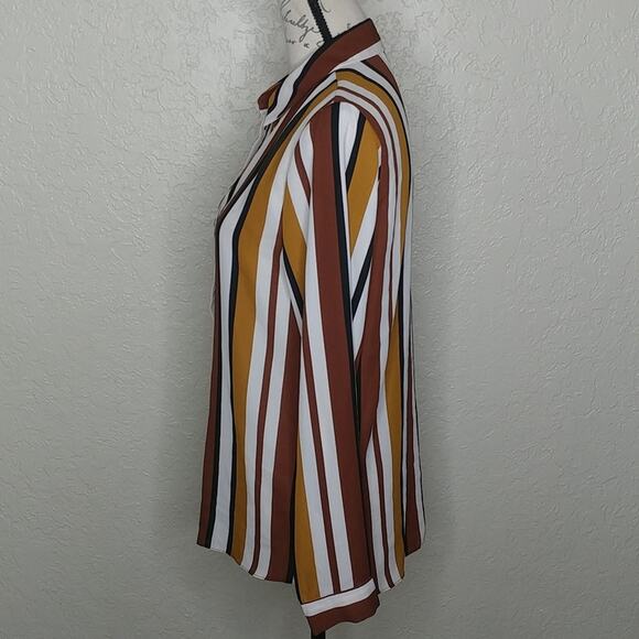 Primark Striped Button Front Shirt Size 8 - Picture 2 of 5